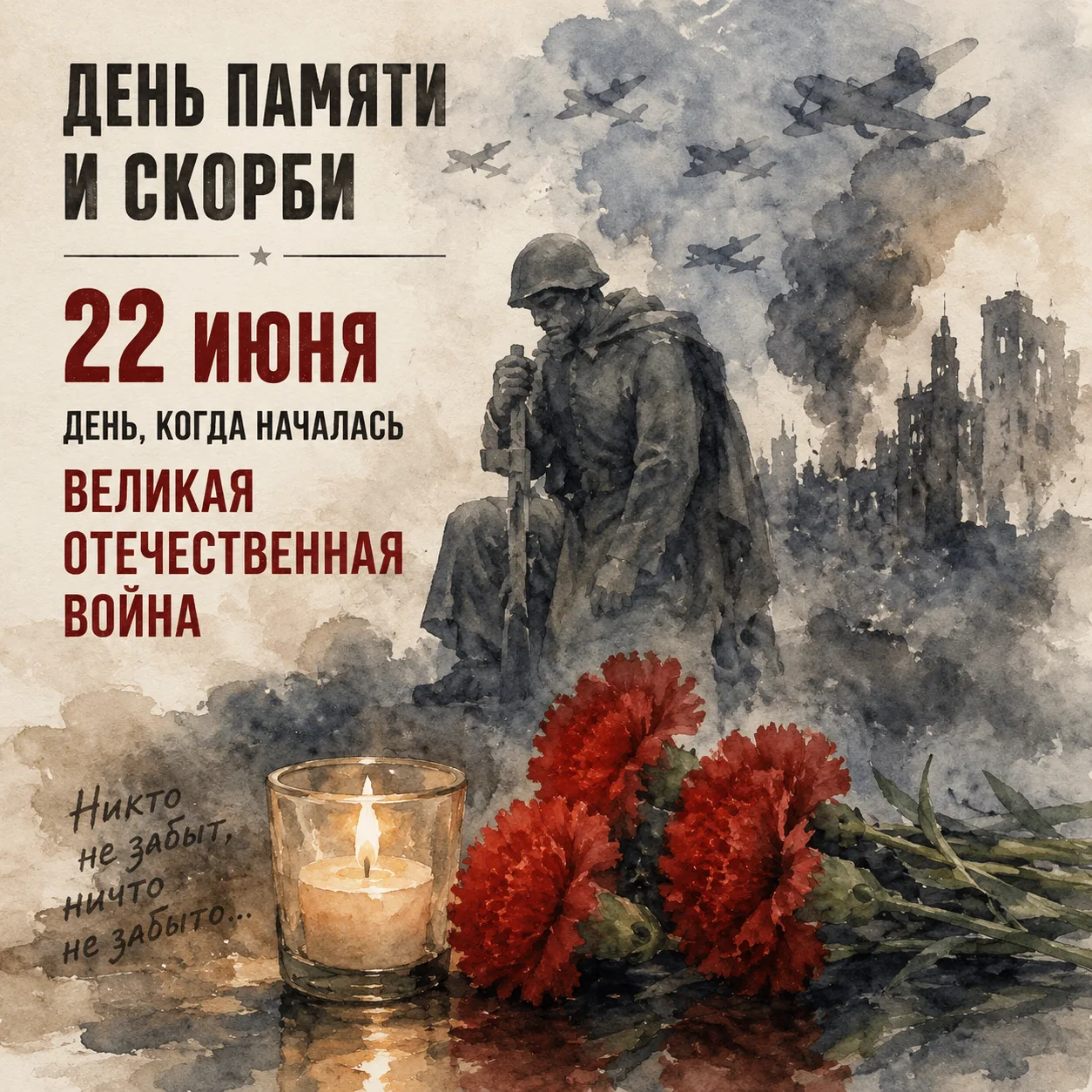 🕯️ Сегодня, 22 июня, мы склоняем головы в память о тех, кто не вернулся с полей сражений Великой От