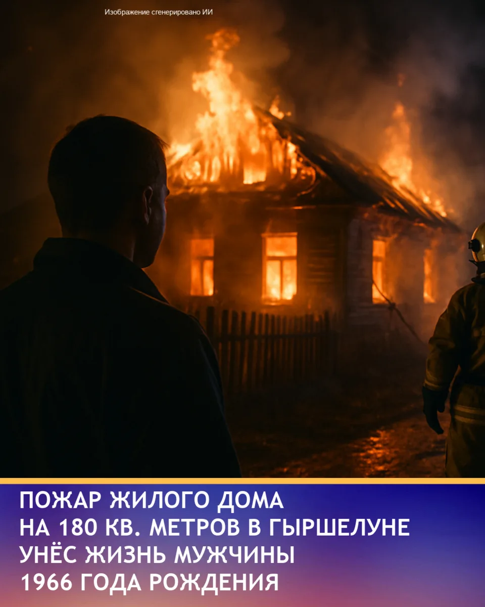 Пожар жилого дома в селе Гыршелун Хилокского округа потушили сотрудники пожарно-спасательной части №