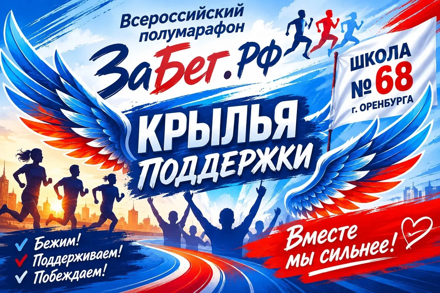 🪽🦚Крылья поддержки: 🏃‍♀️🏃‍♂️💯мы на месте!🥁  ❤️Команда болельщиков «Крылья поддержки» школы № 68 г. О