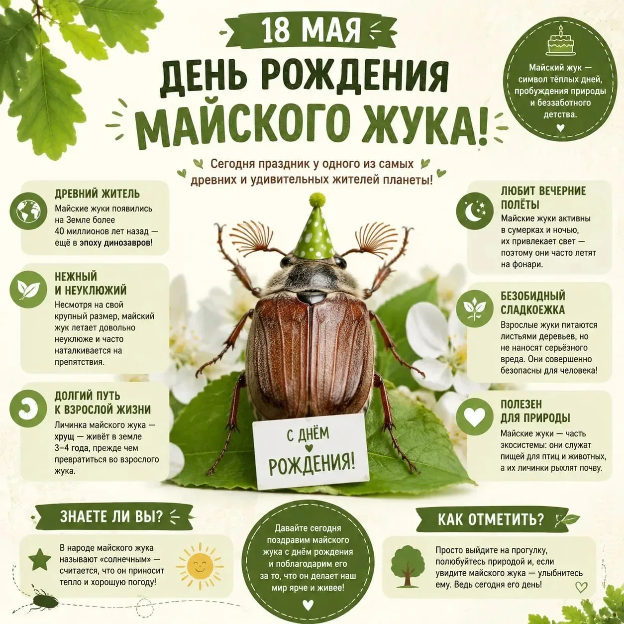 18 мая — День рождения майского жука!