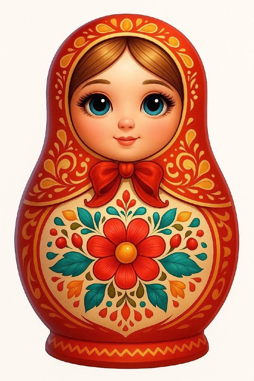 🎨 👭 Давайте вместе раскрасим матрёшку в честь Дня русской матрёшки! 👭 🎨