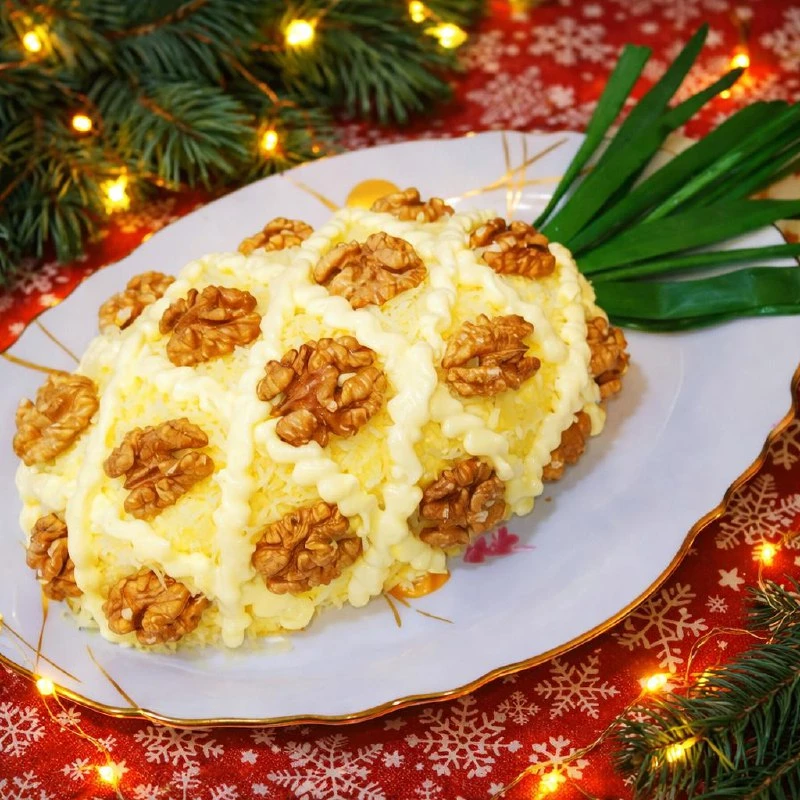 ПРАЗДНИЧНЫЙ СЛОЁНЫЙ САЛАТ С КУРИЦЕЙ И АНАНАСОМ

ИНГРЕДИЕНТЫ:
✅ Куриная грудка — 1 шт. (или окорочка 
