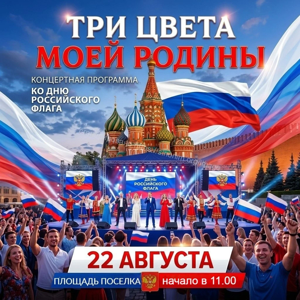 🎉 Приглашаем на праздничную концертную программу ко Дню Государственного флага России! 🎉