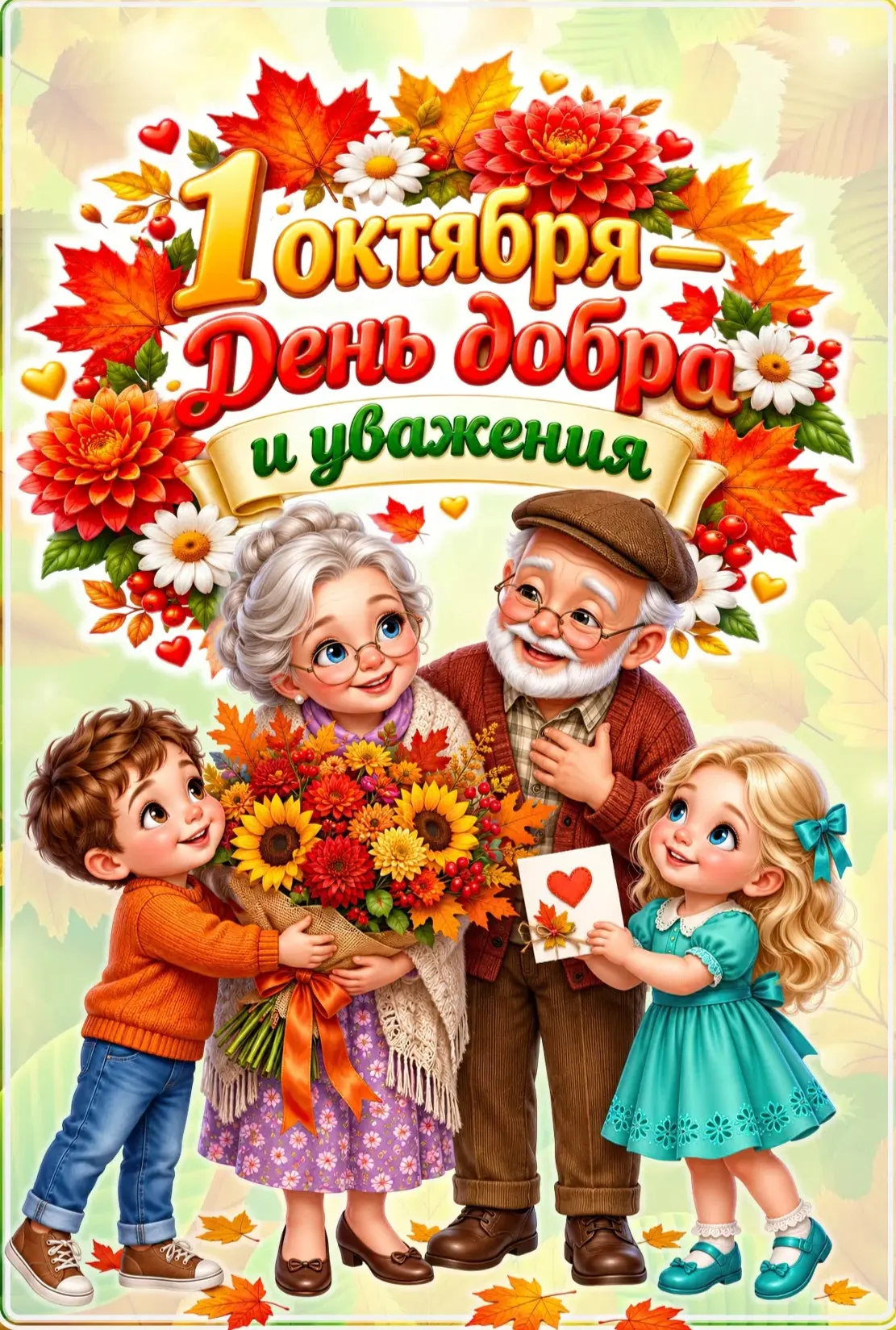 🌼 1 октября — День добра и уважения! Обнимите своих бабушек и дедушек!
