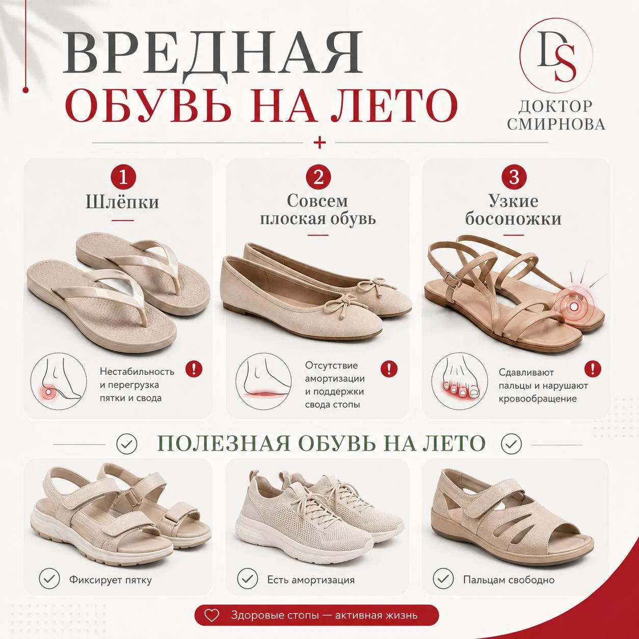 ВРЕДНАЯ ОБУВЬ НА ЛЕТО

Летом хочется надеть что-то легкое и не думать. Шлепки, балетки, сандалии, бо