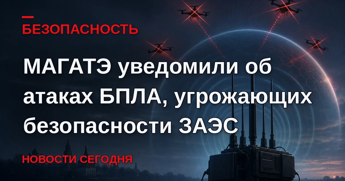 МАГАТЭ заявило, что было уведомлено о ряде атак БПЛА в последние недели, которые угрожа...