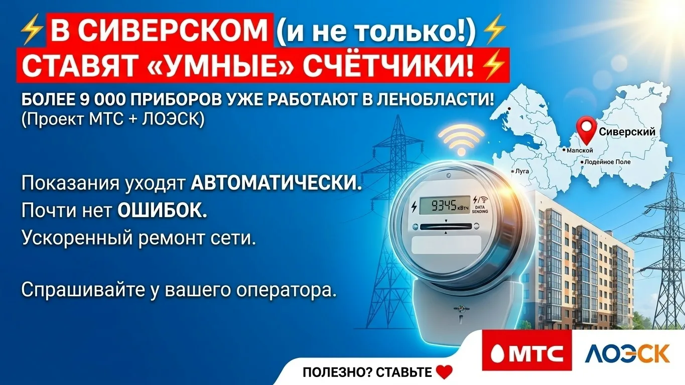 ⚡️ В Сиверском (и не только!) ставят «умные» счётчики! ⚡️