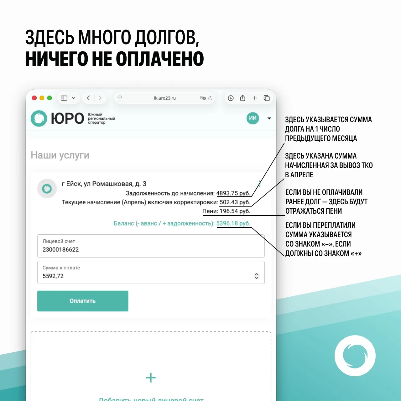 🌐 Личный кабинет на сайте регоператора: что означают строчки и цифры?  Нам поступают вопросы от поль