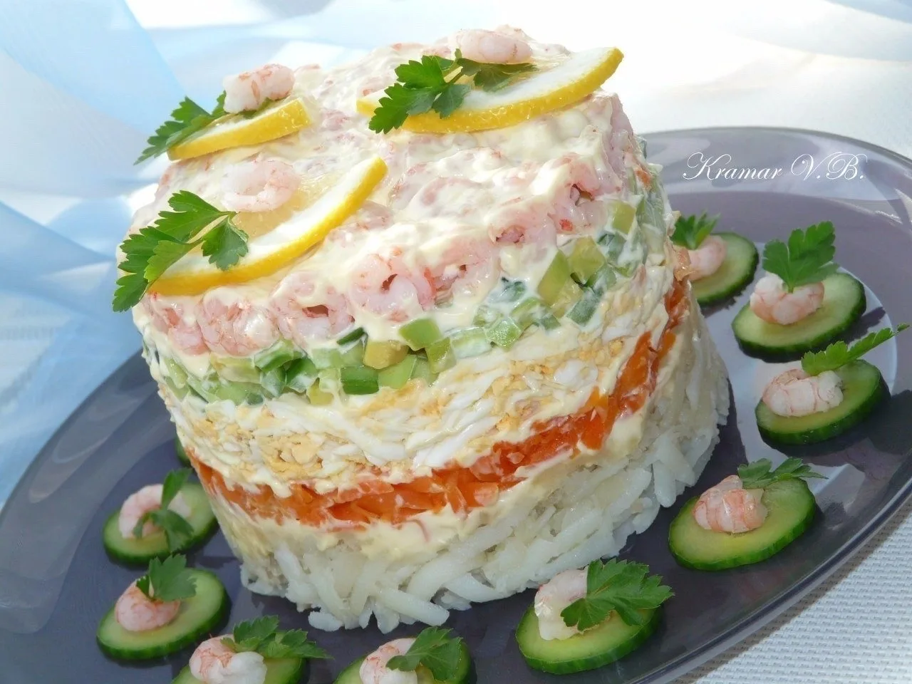 Салат с креветками