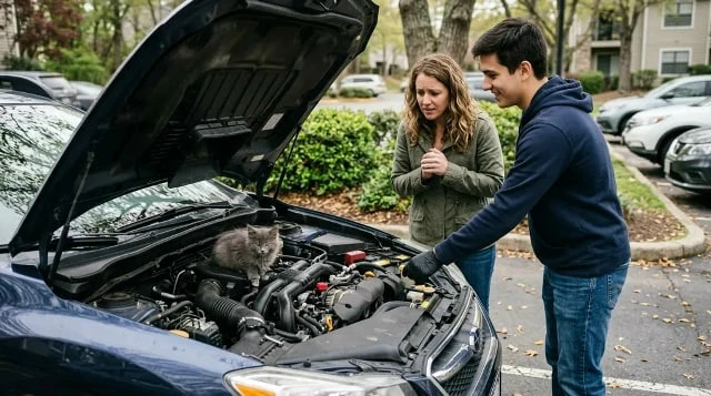 🐱 В Рыбинске котёнок прокатился под капотом автомобиля и обрёл новый дом.