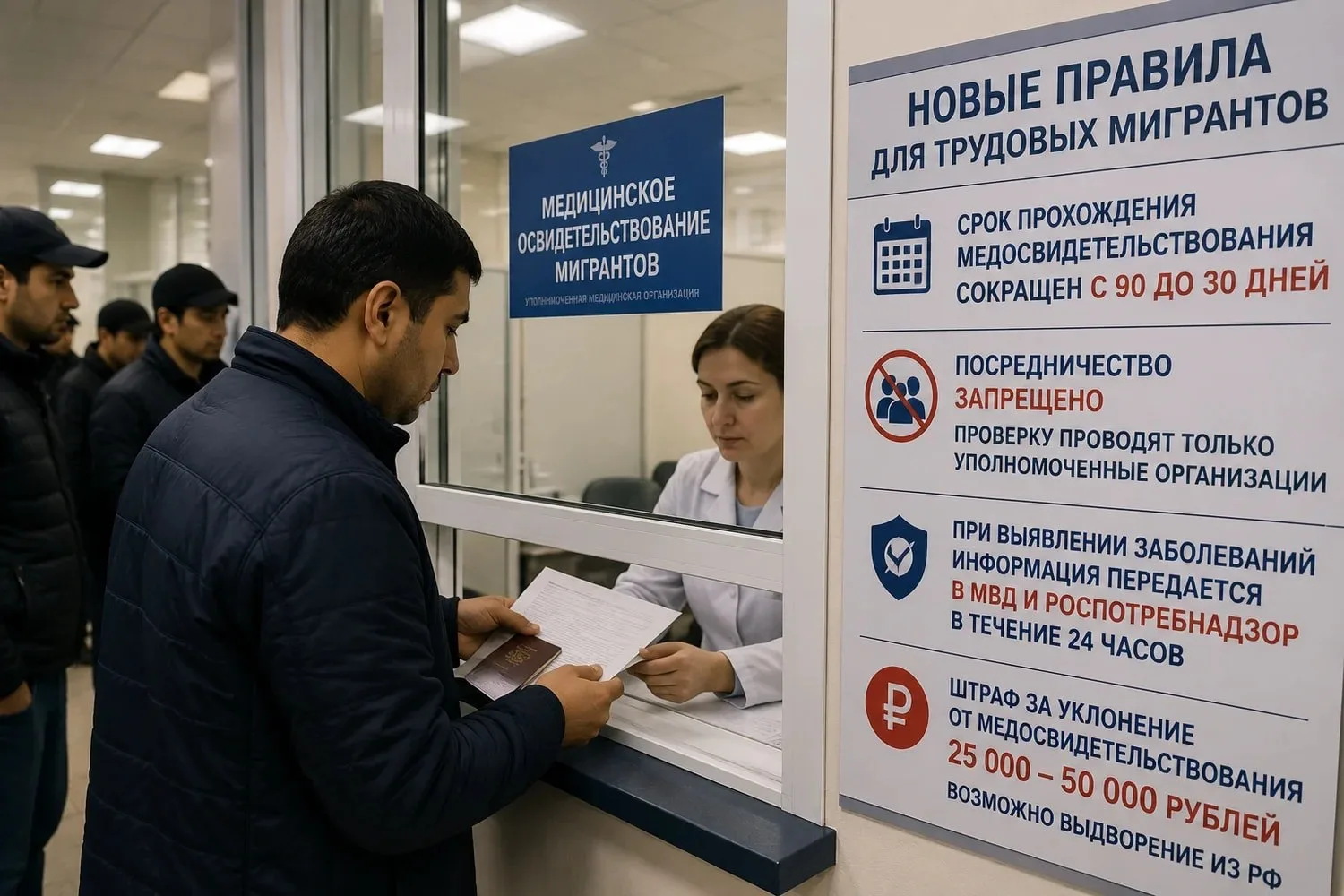 Мигранты в Новосибирске проходят обязательное медобследование