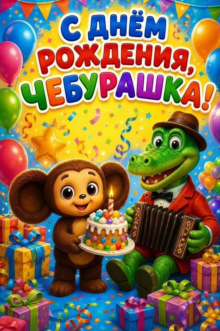 С днем рождения , Чебурашка ❤️А вы отмечаете день рождения Чебурашки со своими детьми ?