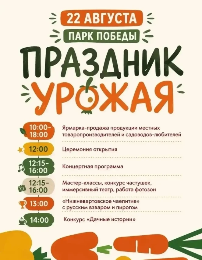 В Нижневартовске 22 августа на территории парка Победы пройдет городской семейный фести...