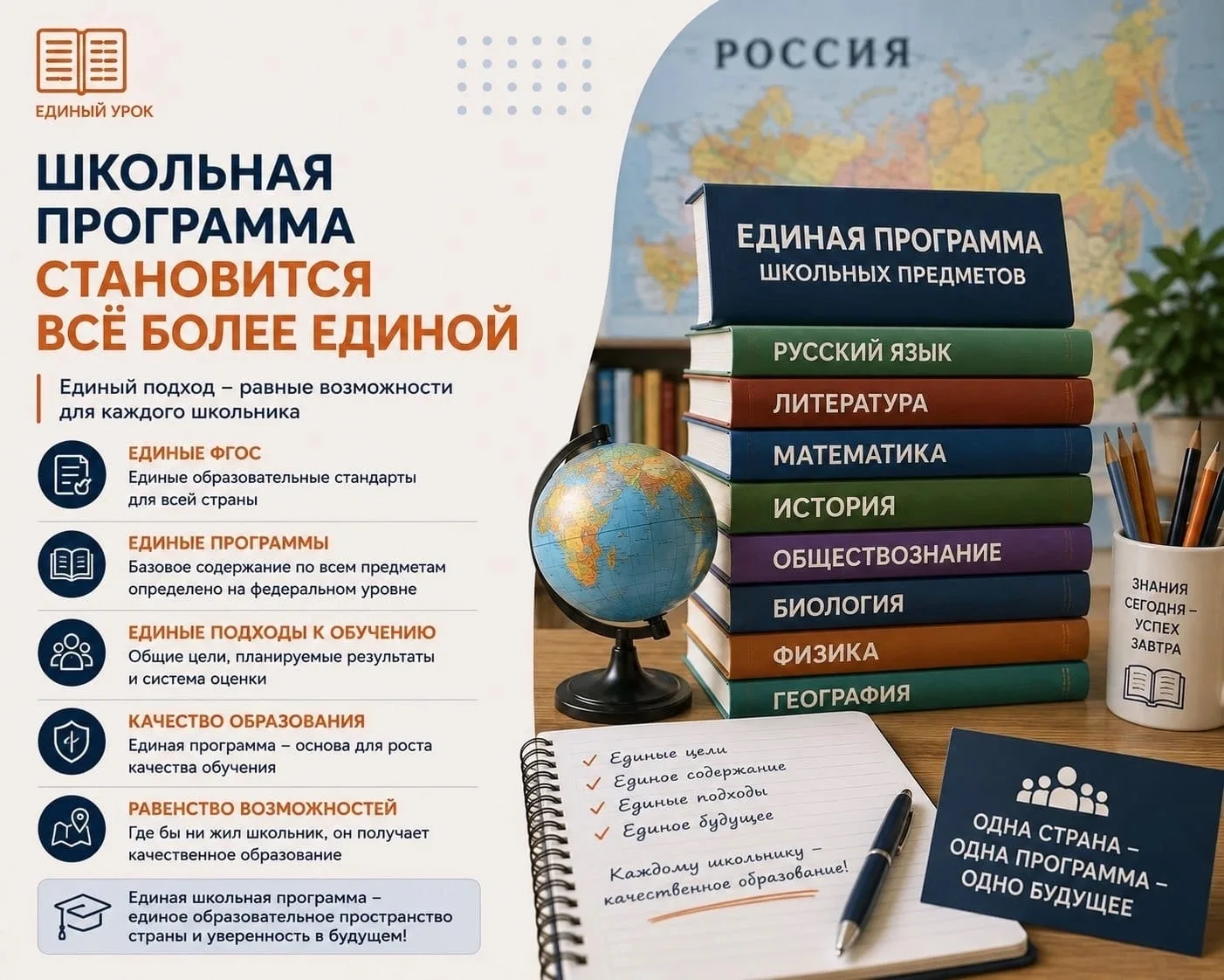Школьная программа становится всё более единой