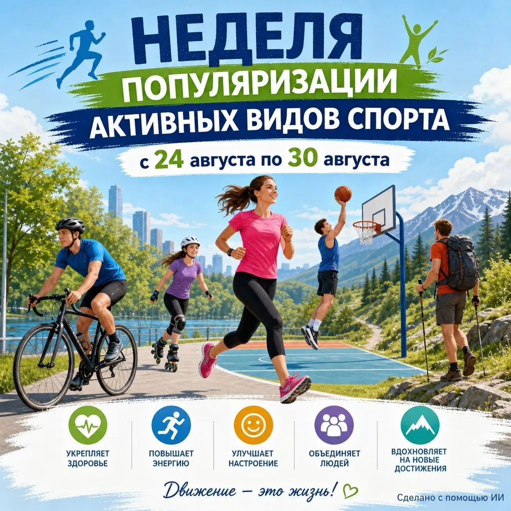 🏃‍♂️🌟 Неделя популяризации активных видов спорта! 🌟🏋️‍♀️