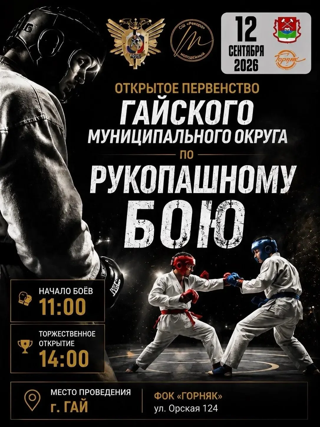 🤼 ‍12 сентября 2026 в универсальном зале ФОК "Горняк" пройдёт Открытое первенство Гайс...
