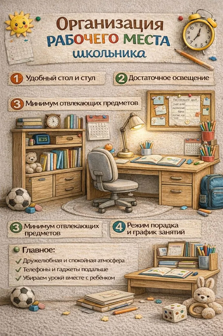 Советы, от школьного психолога, по организации рабочего места: "Как создать идеальное р...