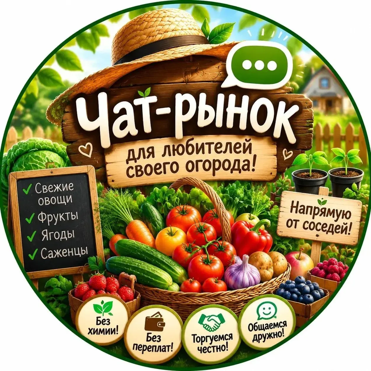 🥬 Чат-рынок для любителей своего огорода! 🍅Продавайте свежие овощи, спелые фрукты, яг...
