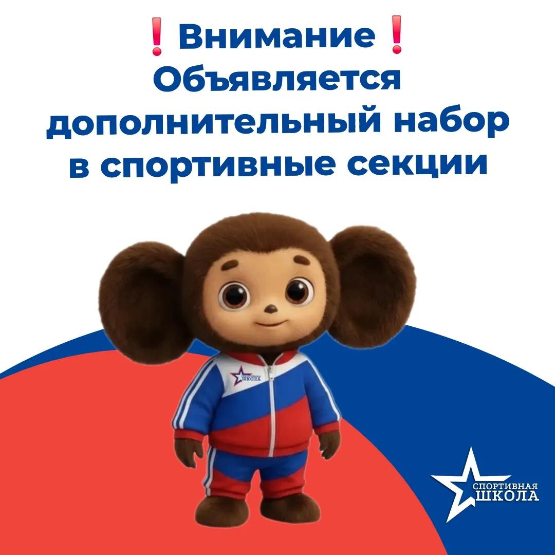 Внимание❗️ Объявляется дополнительный набор детей в спортивные секции.