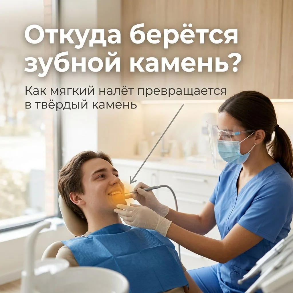 🦷 Откуда берётся зубной камень?