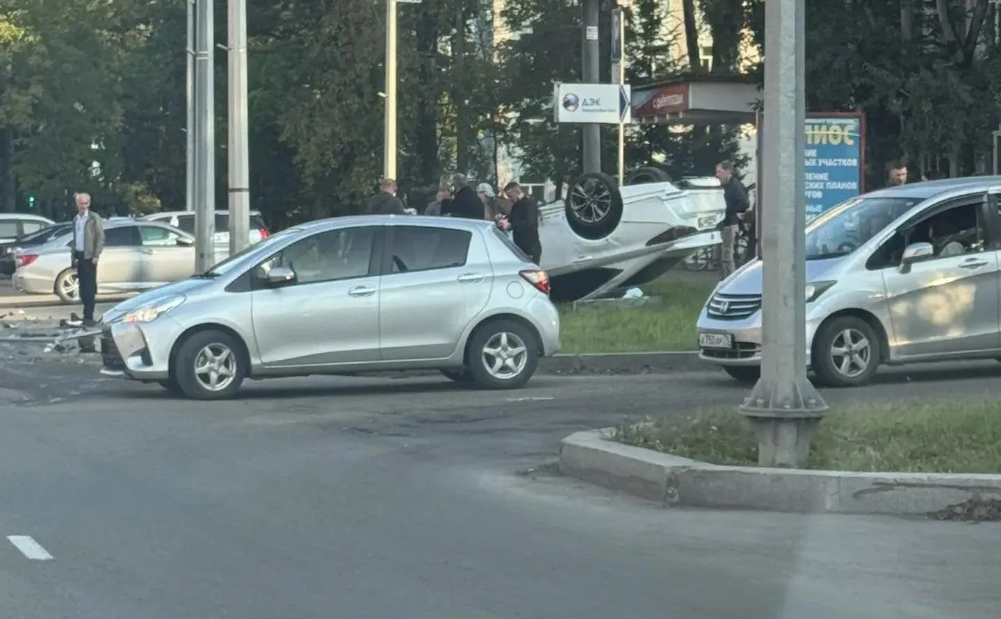 Видео с места ДТП на проспекте 60-летия СССР в Биробиджане.