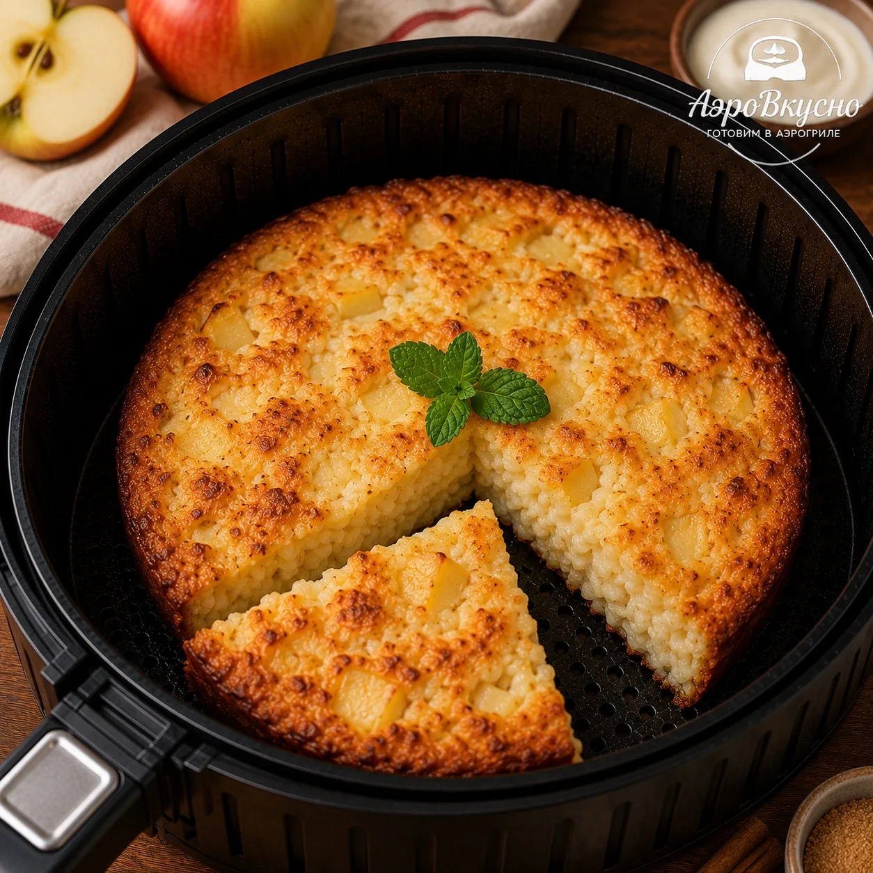 🍎 Рисовая запеканка с яблоками в аэрогриле