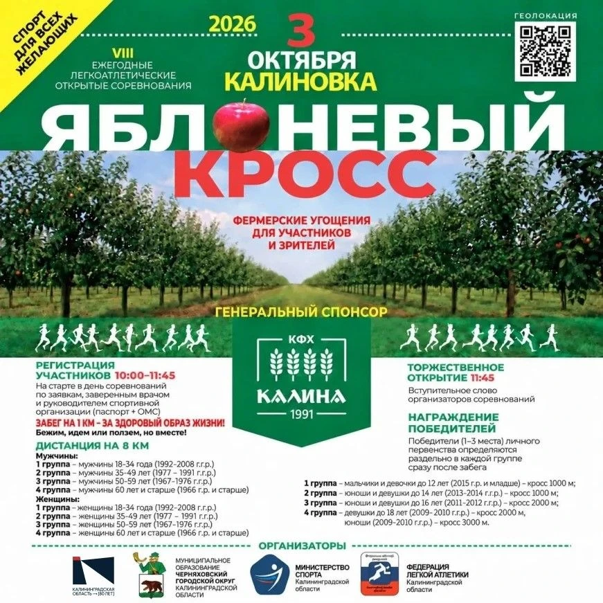 Открыта регистрация на Яблоневый кросс