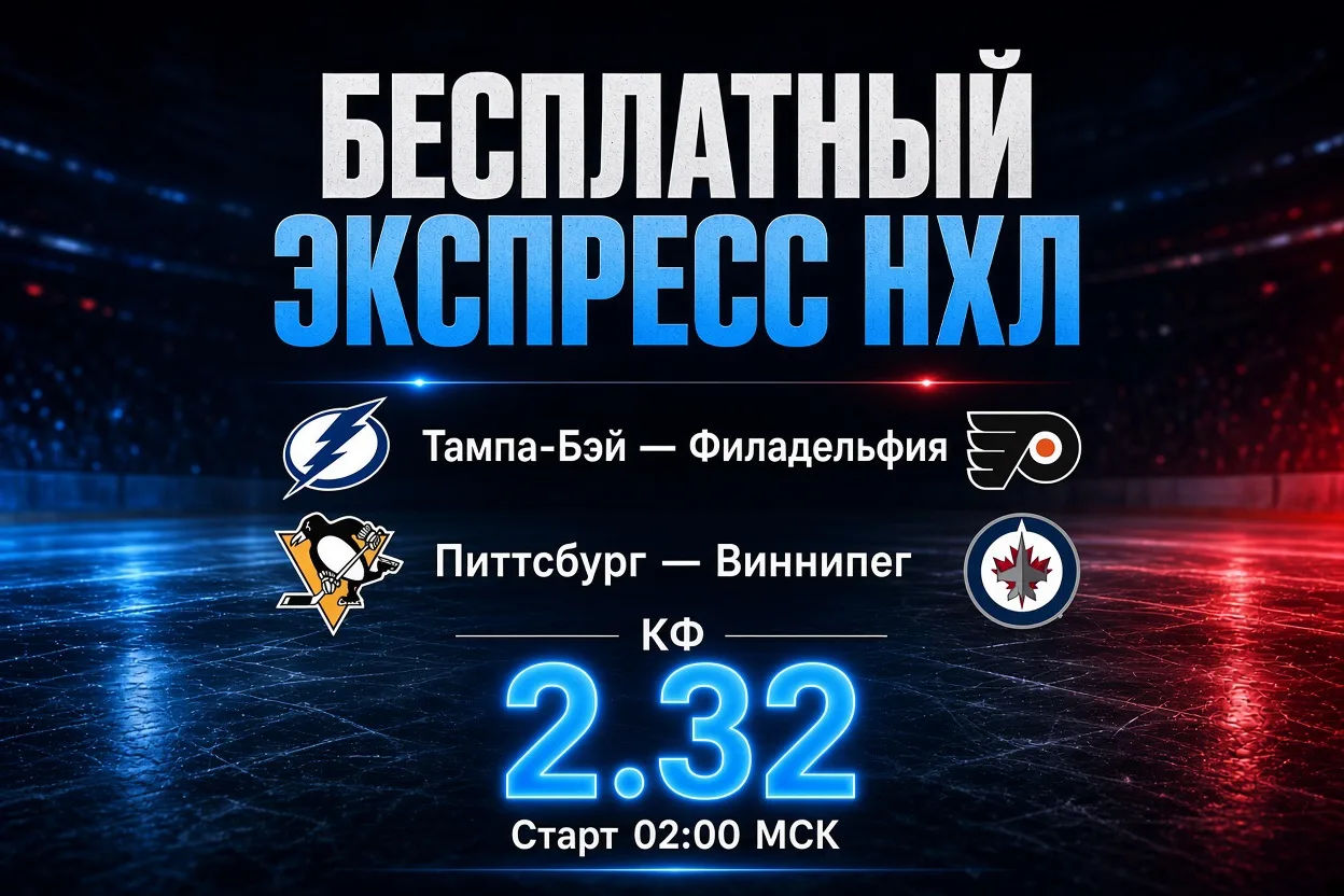 🔥Бесплатный экспресс на НХЛ в два флета — КФ 2.37🔥