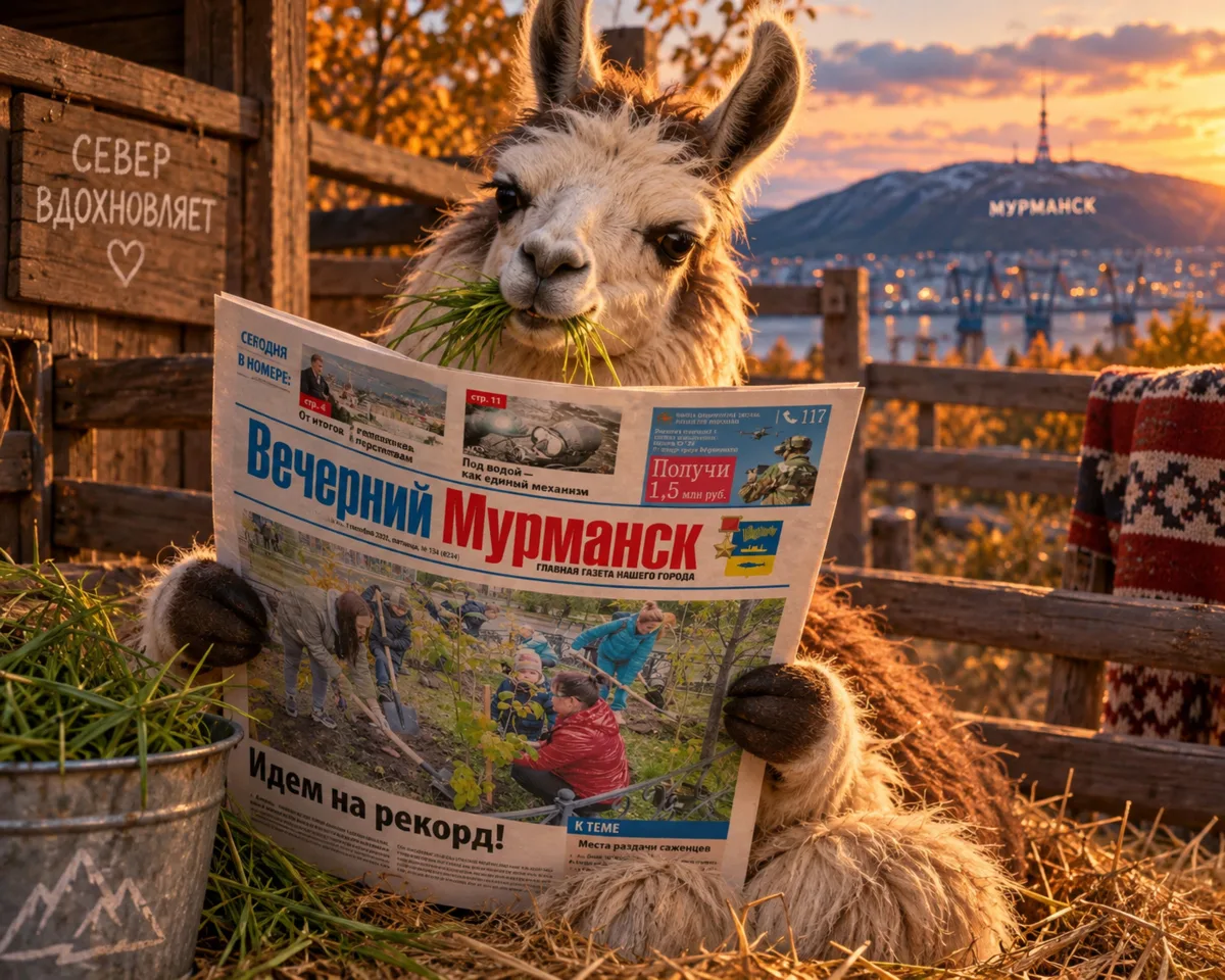 🦙Кажется, у «Вечернего Мурманска» появился новый пушистый читатель!