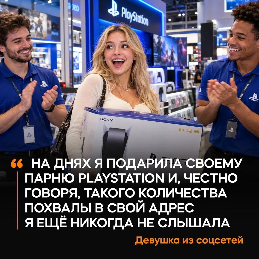 👏 Девушка купила своему парню PS5 в подарок и получила «тонну» похвалы от мужчин