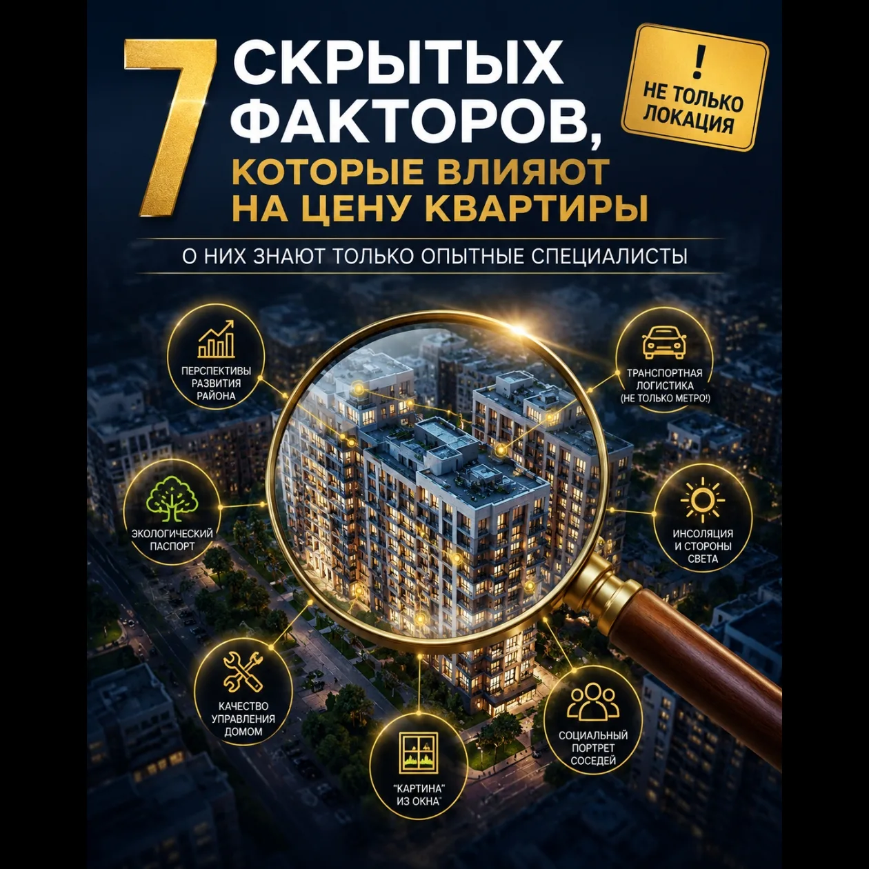 Большинство покупателей смотрят только на цену, площадь и район.