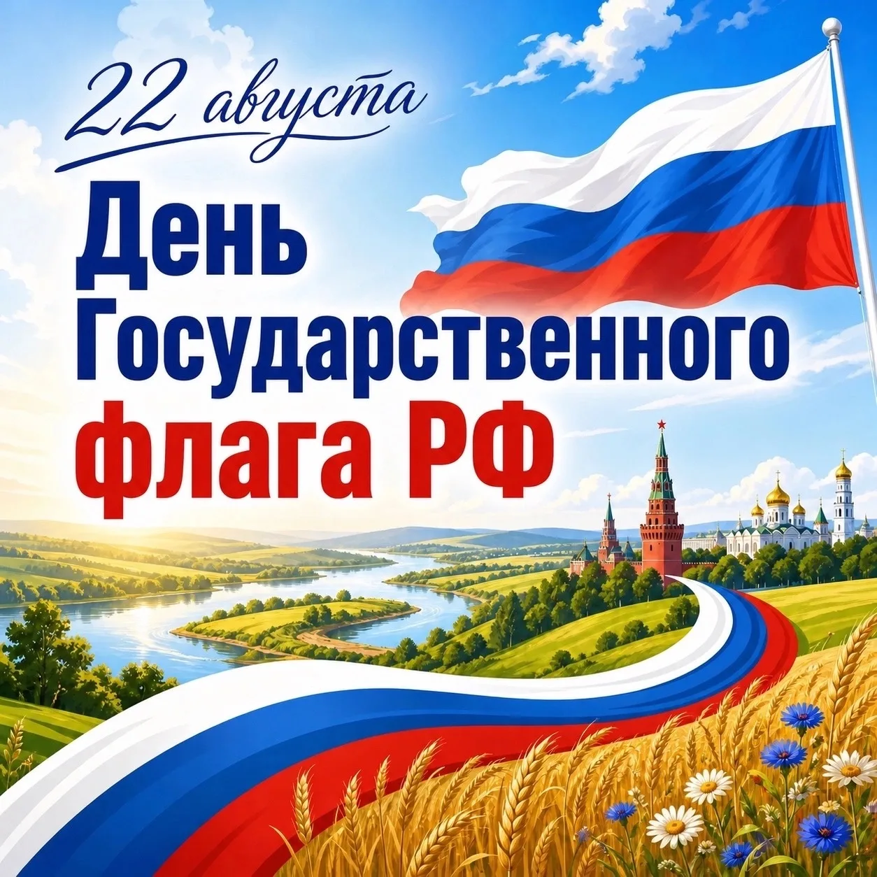 22 августа — День Государственного флага Российской Федерации 🇷🇺