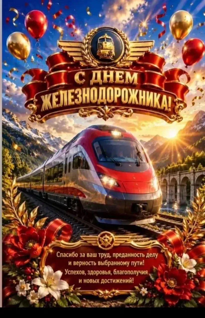 С днем железнодорожника🚂🚃🚃🚃
⠀
В дождик, жару и стужу
График движенья нужен.
Стучат колеса под гр