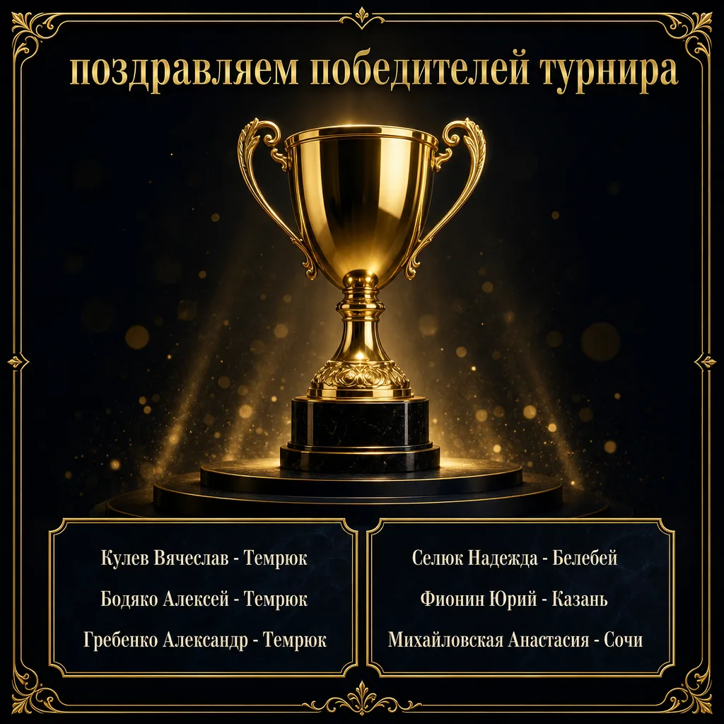 Поздравляем победителей турнира !
Вознаграждение уже начислено на ваши балансы .