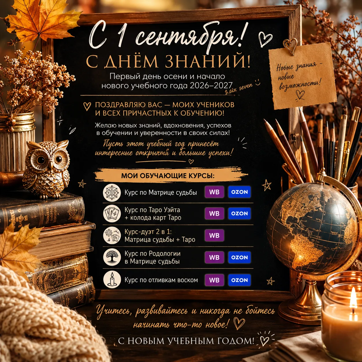 🍂 С 1 сентября! С Днём знаний! 📚