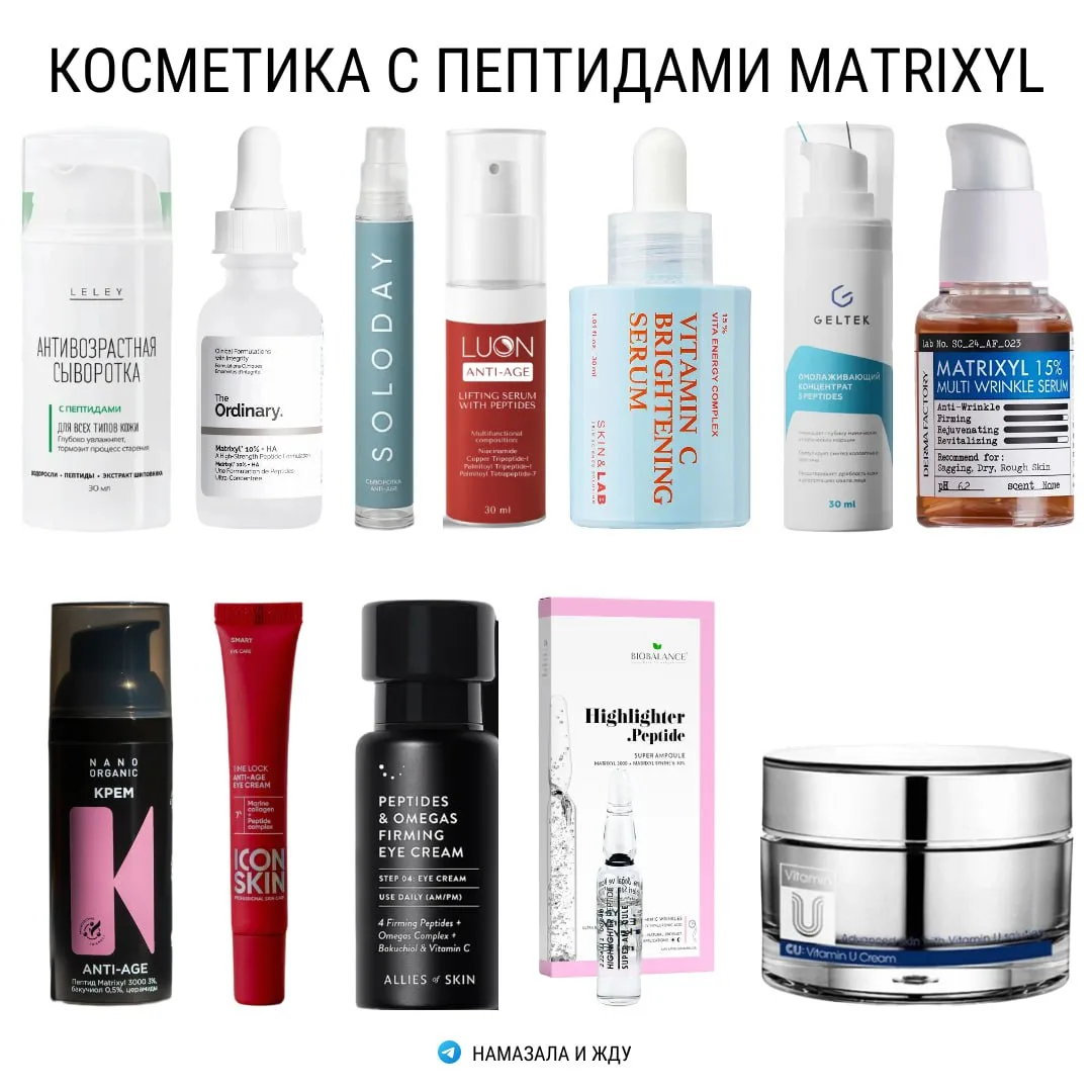 Подборка косметики с пептидами Matrixyl