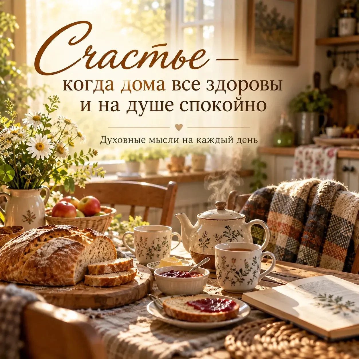 ☕️ Счастье — когда дома все здоровы и на душе спокойно