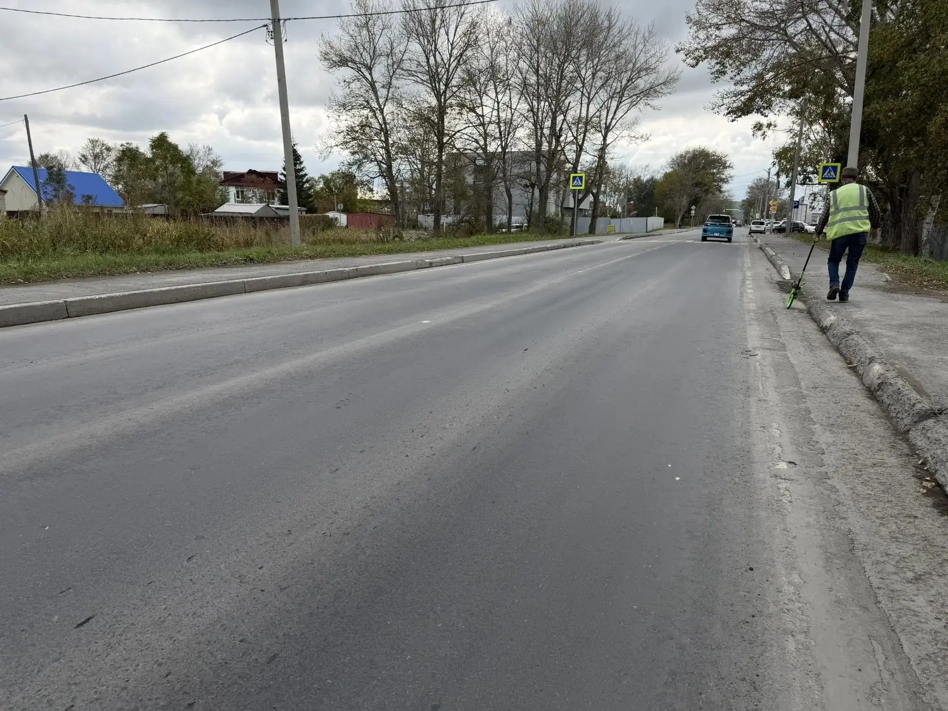 🛣️На Холмской трассе отремонтировали около 13 тысяч кв. метров покрытия