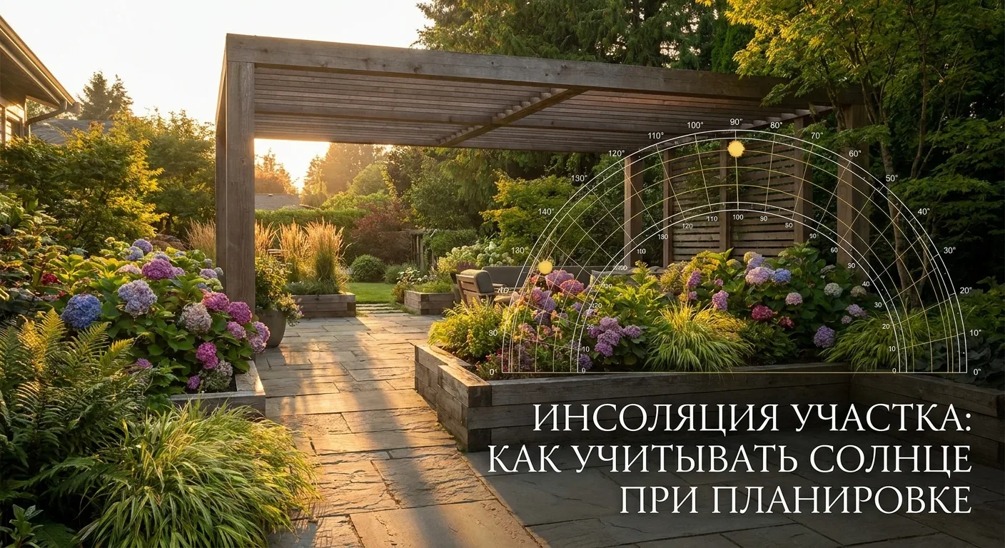 🌿 Инсоляция участка: как учитывать солнце при планировке