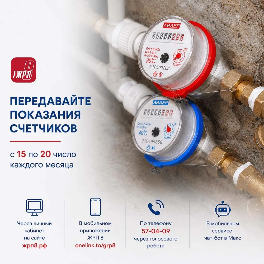 Уважаемые жители, время передавать показания счетчиков!