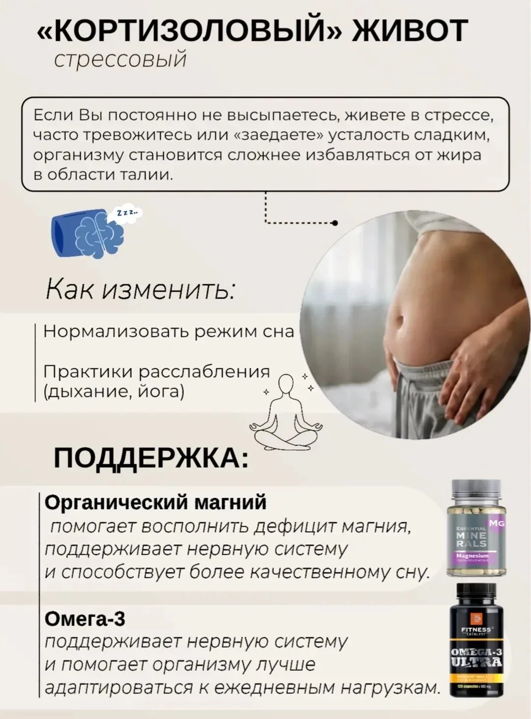 🟠 «Кортизоловый» живот (стрессовый)