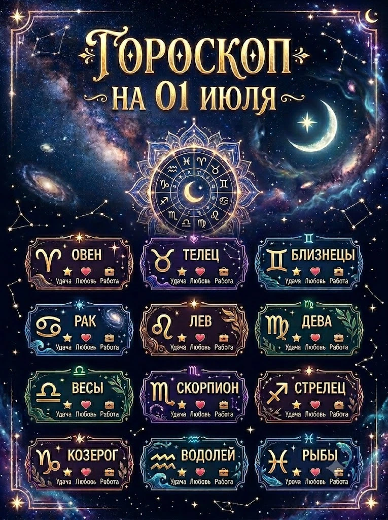 🌟 ГОРОСКОП НА 1 ИЮЛЯ 🌟