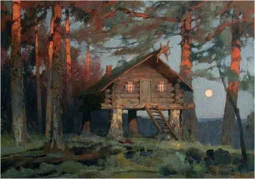 Та самая мрачная глушь леса из сказок. Художник Юрий Васендин.