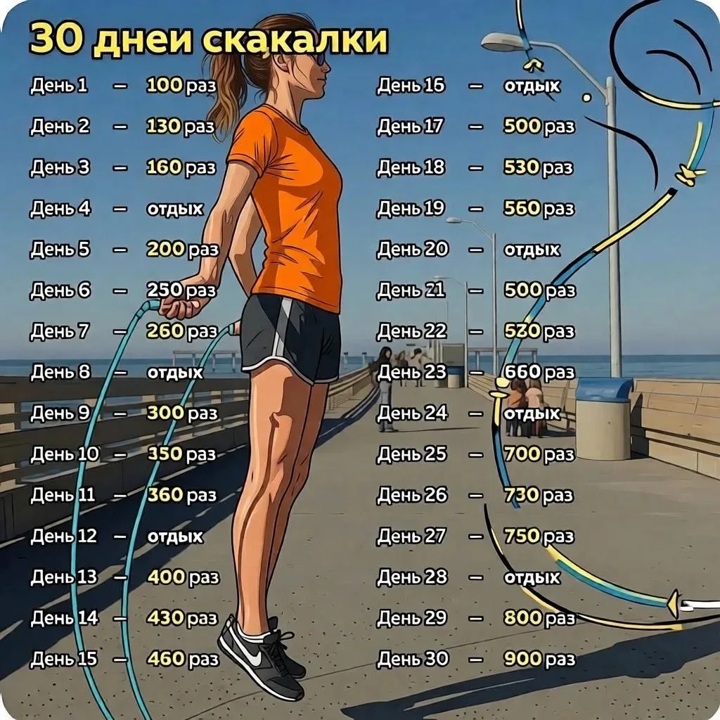 🔥30 дней со скакалкой: трансформация тела начинается здесь!

Хотите ощутить прилив сил, сделать фиг