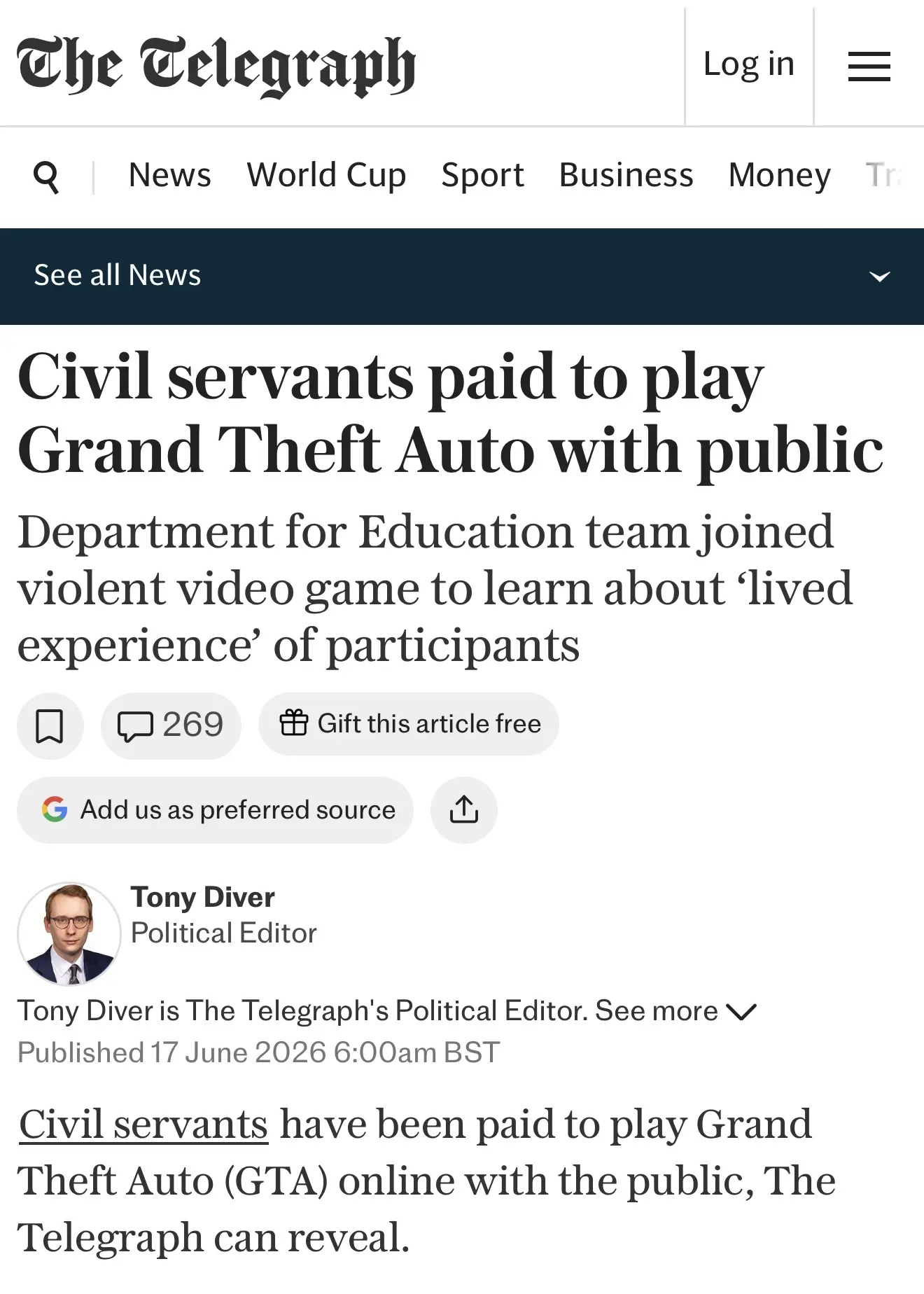 Британские чиновники играли в GTA за счёт налогоплательщиков

The Telegraph пишет, что сотрудники Ми