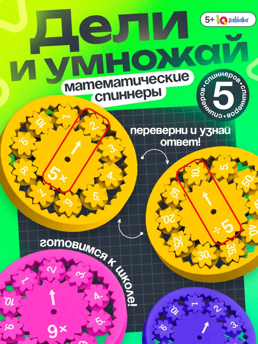 ⚡️ Математические спиннеры деление и умножение, IQ-Zabiaka
