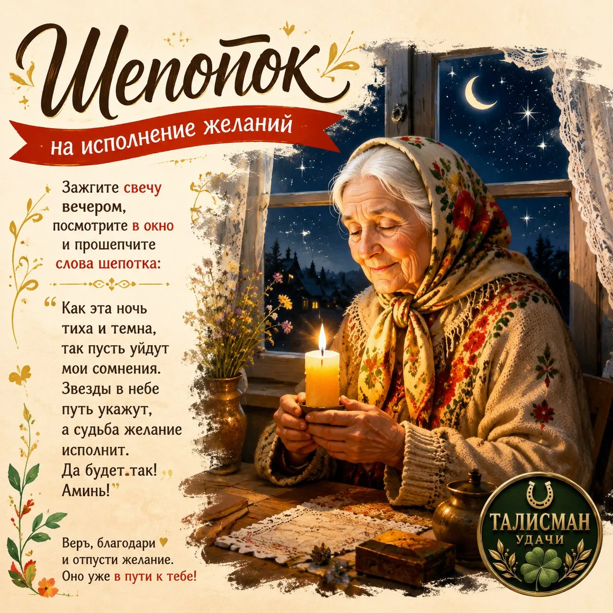 Шепоток на исполнение желаний 🌿