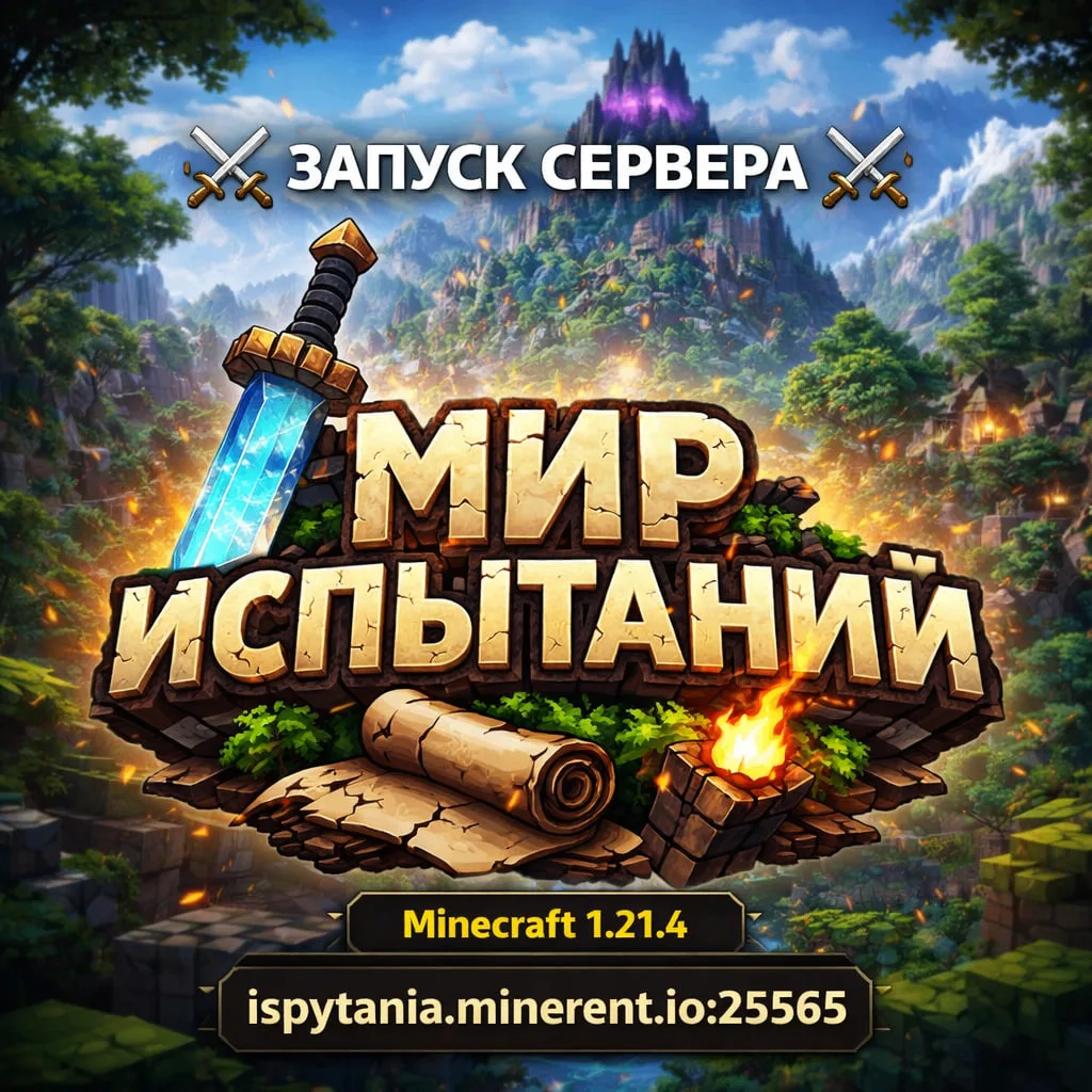 ⚔️ ЗАПУСК СЕРВЕРА | МИР ИСПЫТАНИЙ ⚔️Мы открываем двери в мир,