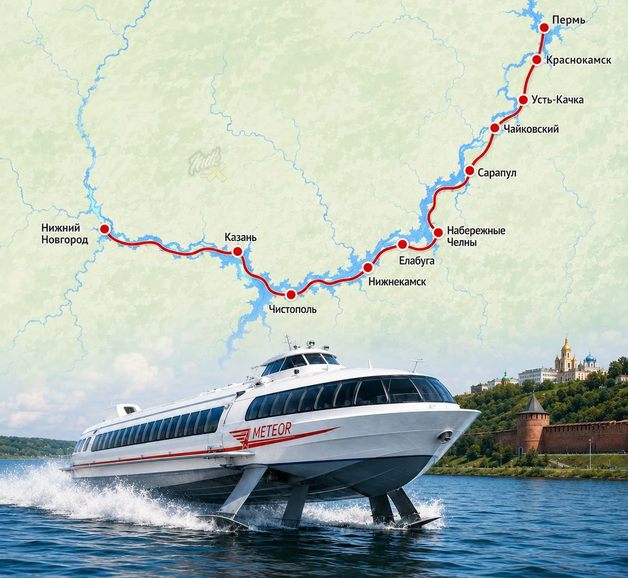 🚤 Из Нижнего Новгорода в Пермь запустят «Метеоры»