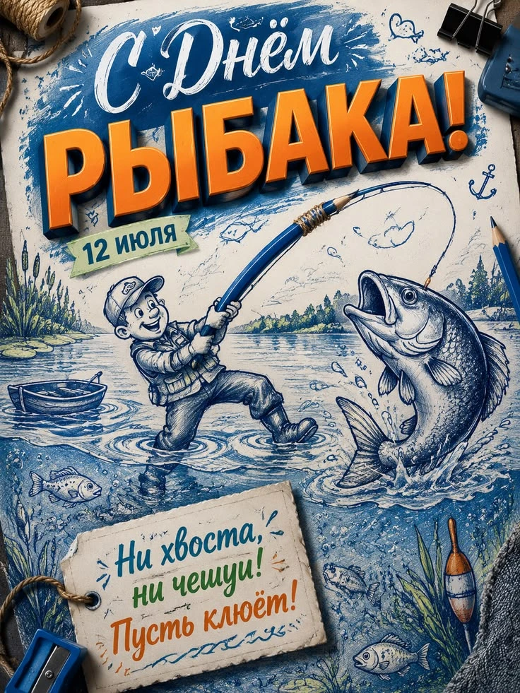С Днём рыбака! 🥳

Пусть клёв будет отличным, снасти — надёжными, а эмоции — только положительными! 